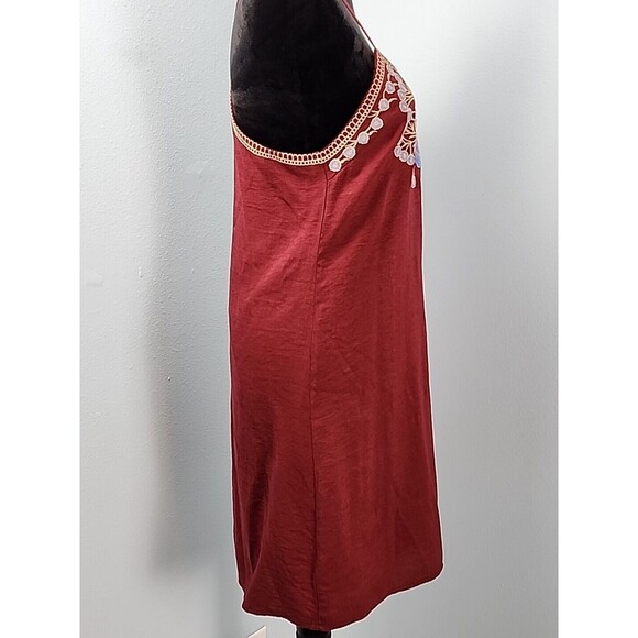 Blue Rain Slip Dress Medium Floral Embroidered Boho Hippie Indie Lined Halter - Picture 5 of 13